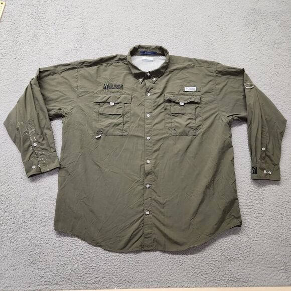 Columbia Other - Columbia Shirt Mens 2XL Green Bahama Outdoors Casual Omni Shade Campcore Fishing